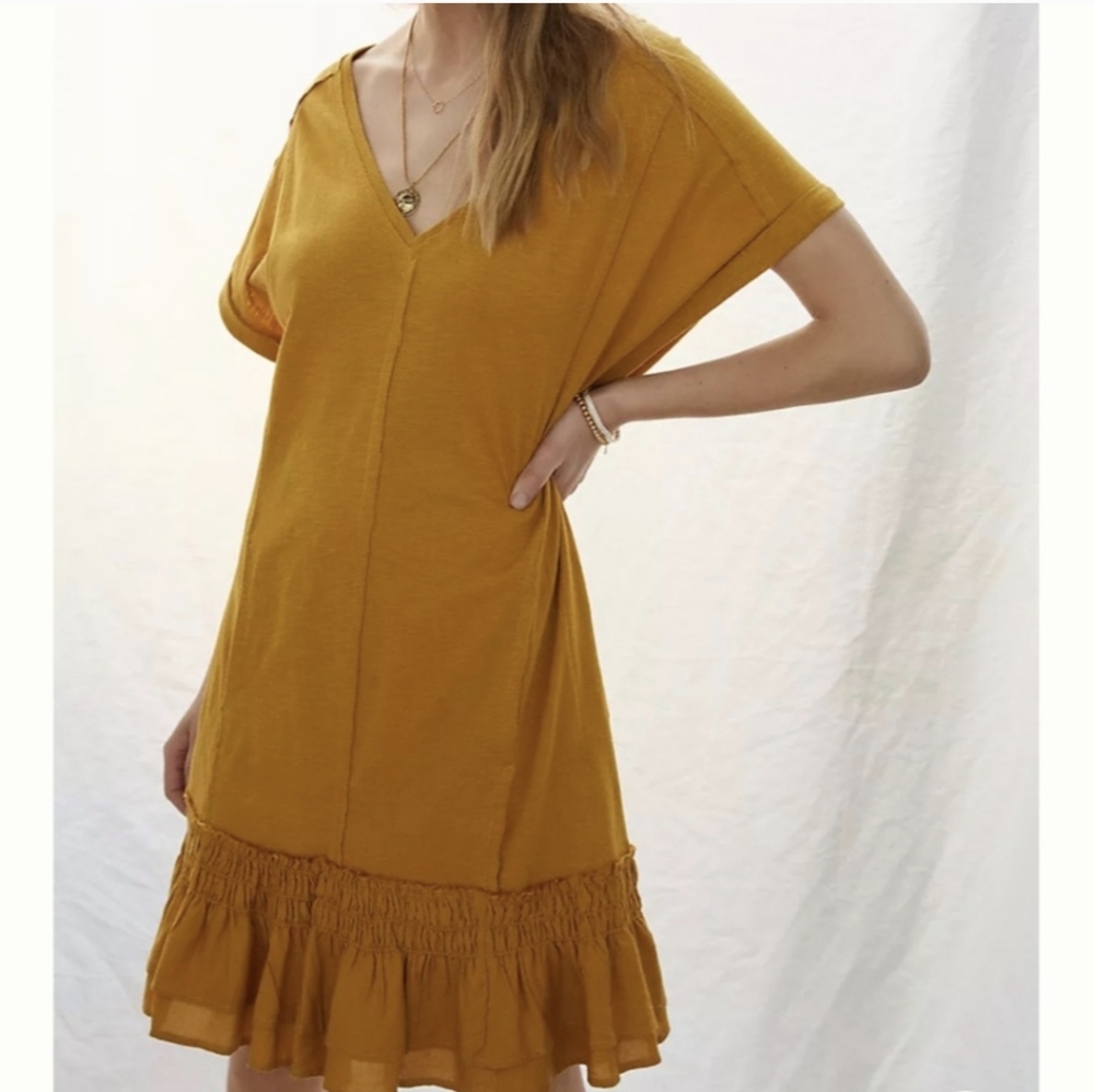 Daily Practice By Anthropologie Solana Ruffle Hem Tunic Dress